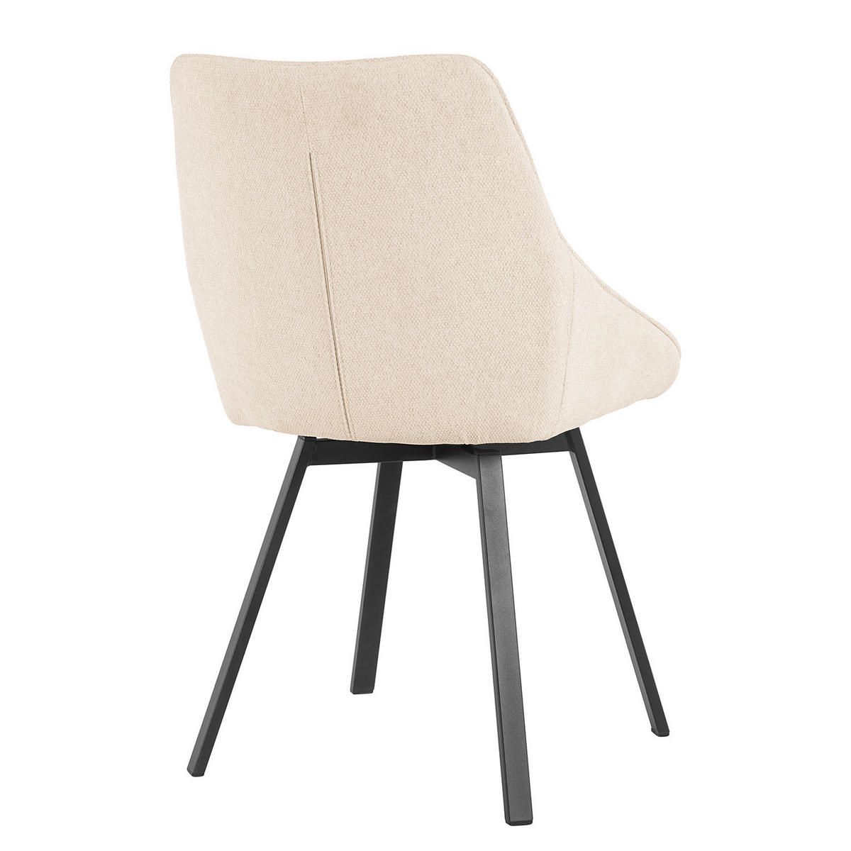 POLSTERSTUHL - 2er-Set - Eisen / Textil - Beige/Schwarz, Kunststoff/Textil (51/87/59cm) - home24