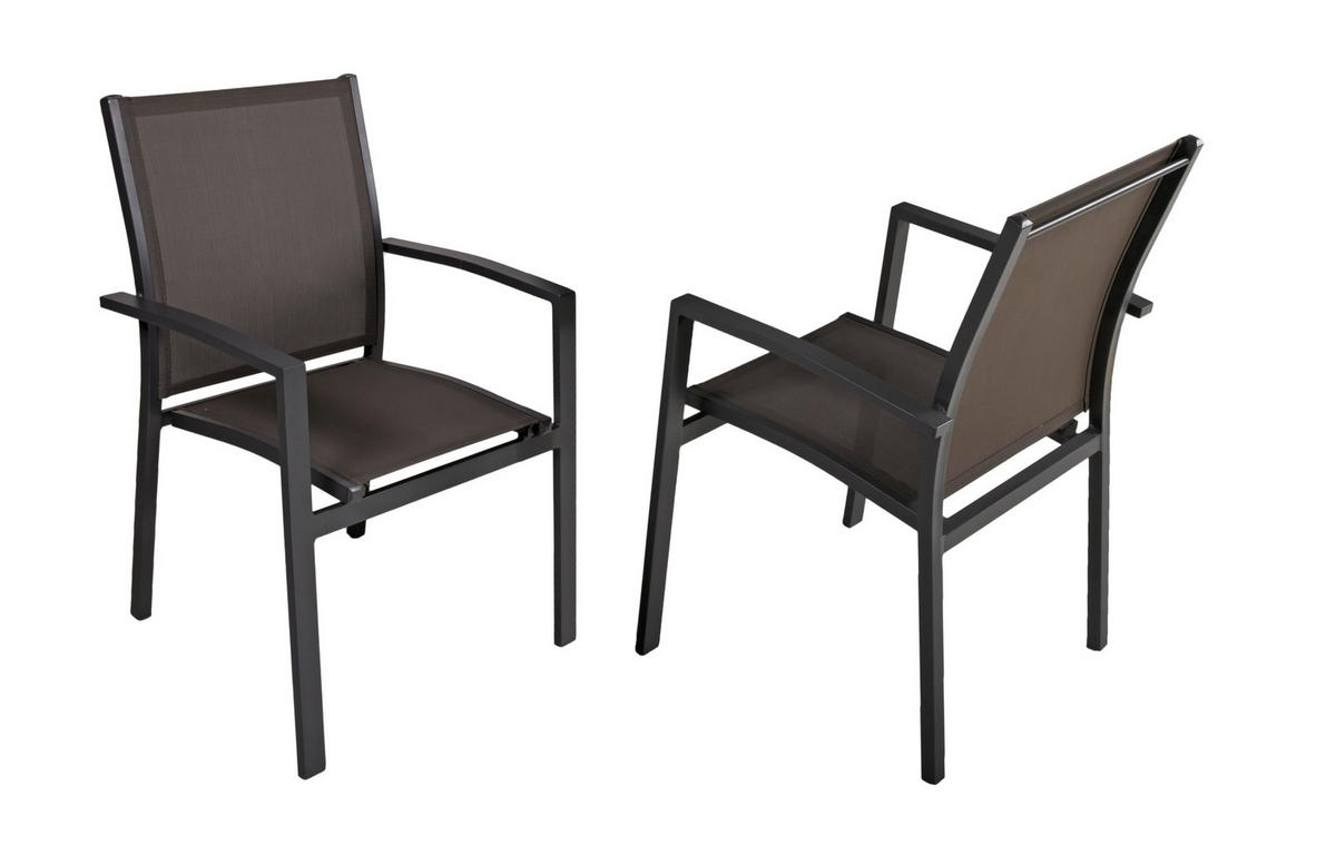 GARTEN-SITZGRUPPE Edgar 7-teilig Gartenmöbel-Set - Dunkelgrau, Kunststoff - DELUKE