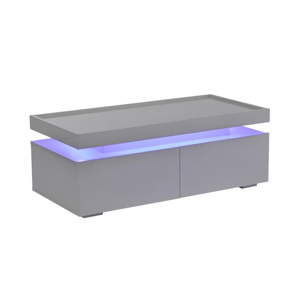 COUCHTISCH mit LED 95 x 45 x 35 cm Hochglanz Weiß - Weiß, Holzwerkstoff (95/45/35cm) - Meubliv
