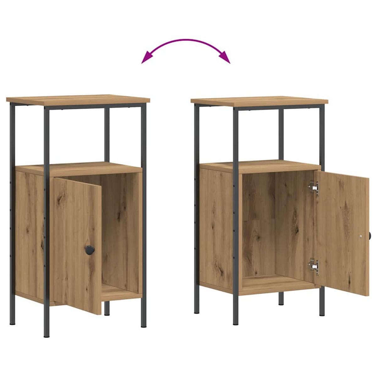 NACHTTISCH Artisan-Eiche 41/31/80 Cm Holzwerkstoff - Braun, Holzwerkstoff (31/80/41cm) - vidaXL