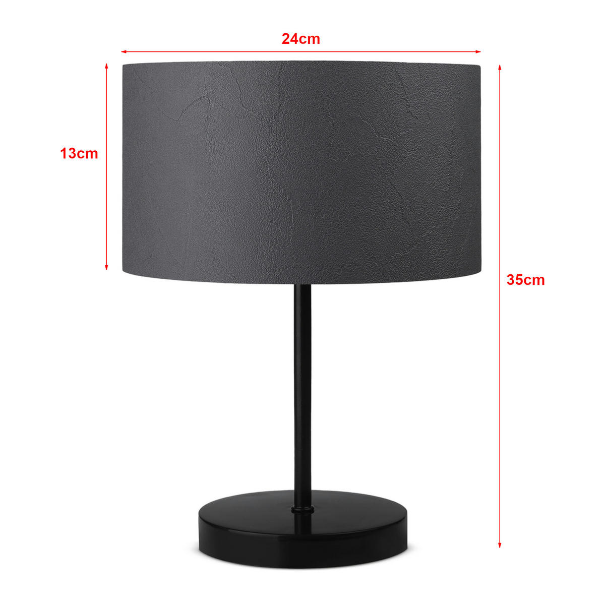 TISCHLEUCHTE Margate - Anthrazit, Metall (24/24/35cm) - lux.pro