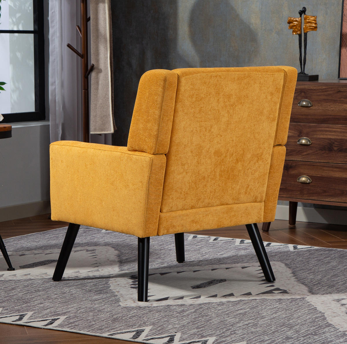 POLSTERSESSEL in Gelb mit Tufting und Massivholzbeinen – bis 130 kg belastbar - Gelb, Textil (76/88/68cm) - BEAOK