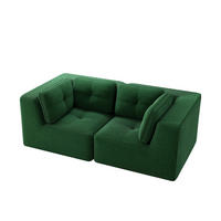 2-SITZER Sofa 208x104x69 cm aus Cordstoff rahmenlos modular, grün - Grün, Textil (104/69/208cm)