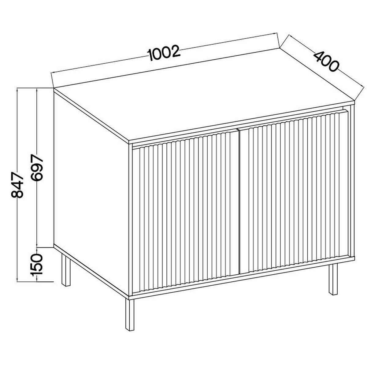 SIDEBOARD OSTIA 100/85/40cm 2 Türen Beige - Beige, Holzwerkstoff (100/85/40cm) - MASSENO