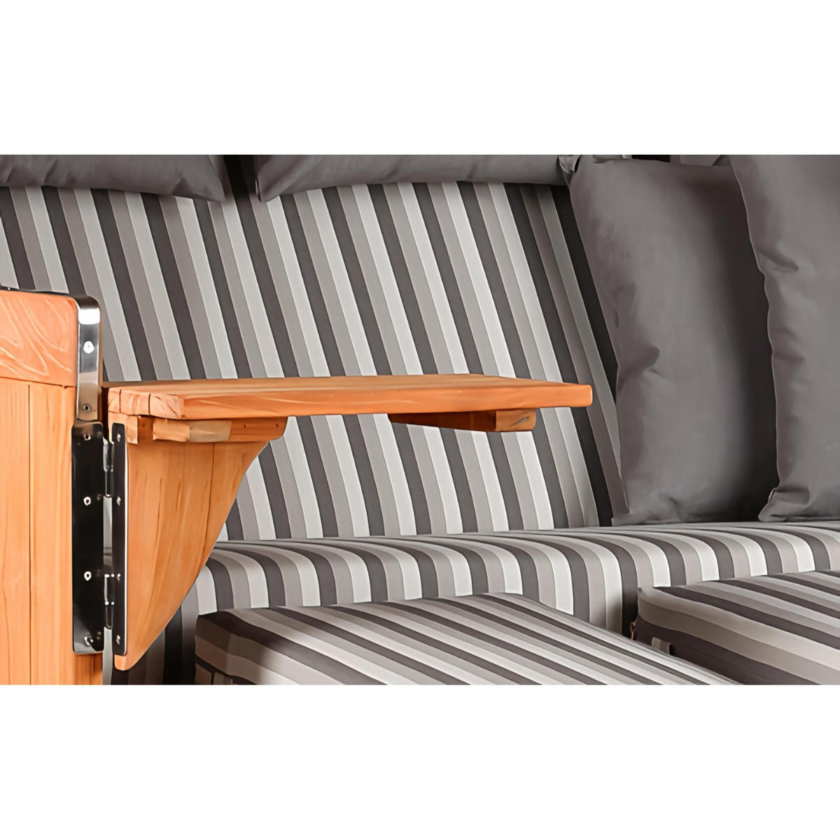 STRANDKORB XXL Baltikum mit Bullaugen - Braun/Grau, Metall (170/170/95cm) - Mr. Deko