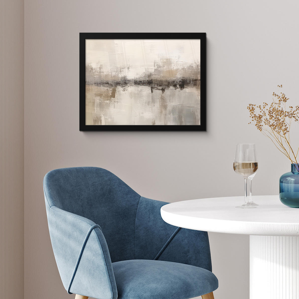 POSTER MIT RAHMEN Moderne Kunst - Abstrakt - Beige 40x30 cm - Beige, Papier (40/30cm) - MuchoWow
