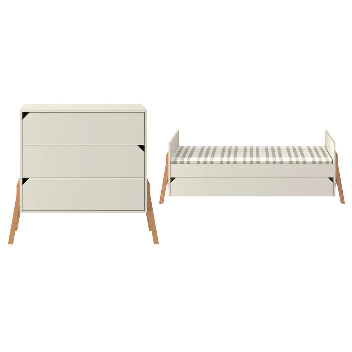 SOBA ZA BEBE 2-dijelni Kašmir - bež, drvni materijal (161/90/75cm) - Petits-meubles