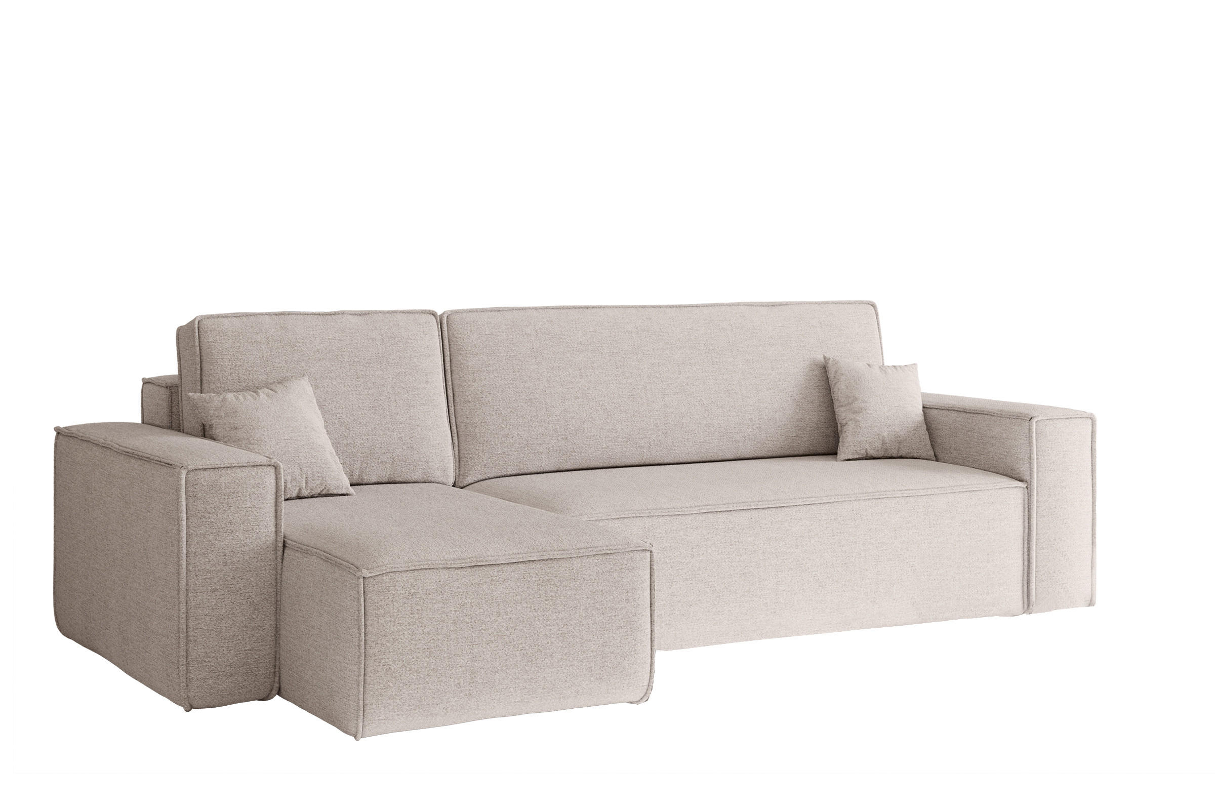 ECKSOFA, Best L-Form, Stoff Neve, Beige, Links - Beige, Holz (142/244cm) - Kaiser Möbel