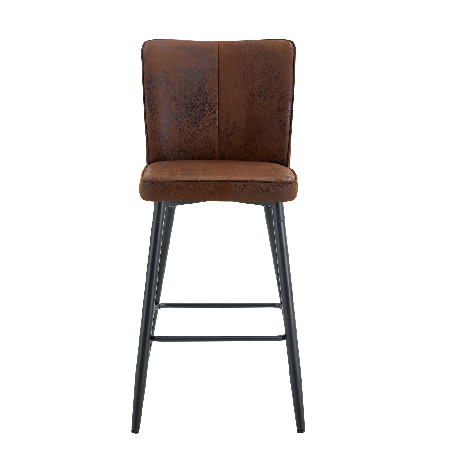 BARSTUHL ergonomische Rückenlehne ca. 101 cm Stoff Braun/Schwarz 2er-Set - Braun, Metall (44/101/44cm) - Meubliv