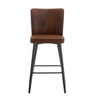 BARSTUHL ergonomische Rückenlehne ca. 101 cm Stoff Braun/Schwarz 2er-Set - Braun, Metall (44/101/44cm) - Meubliv