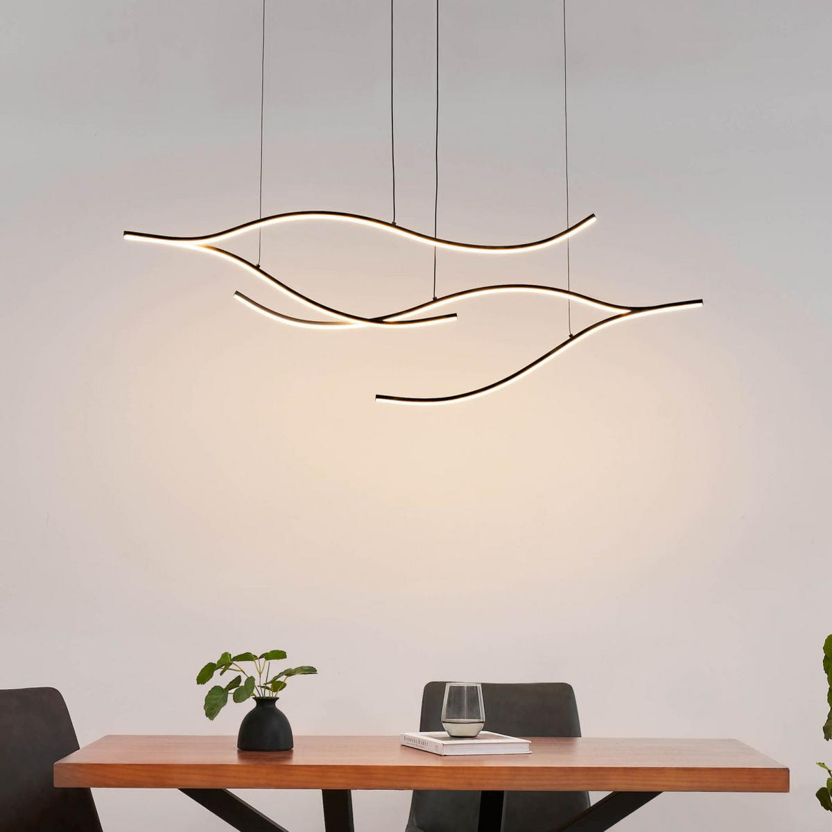 HÄNGELEUCHTE Portofino, Schwarz, 112cm - Schwarz, Metall (112/112/32cm) - KOSILUM