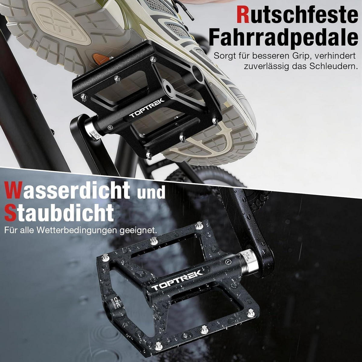 FAHRRADPEDALE CNC Aluminium mit 3 Lagern Schwarz - Schwarz, Metall (10.2/1.5/12.5cm)