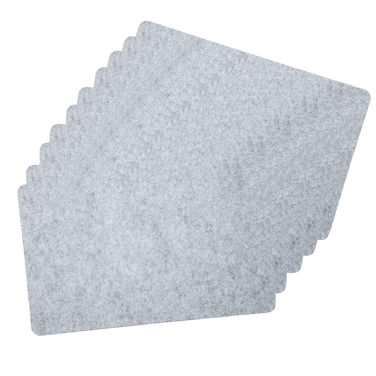PLATZSETS, 10 Stück, Filz-Optik, hellgrau - 45 x 30 cm - Hellgrau, Textil (45/30/0.3cm) - Kesper