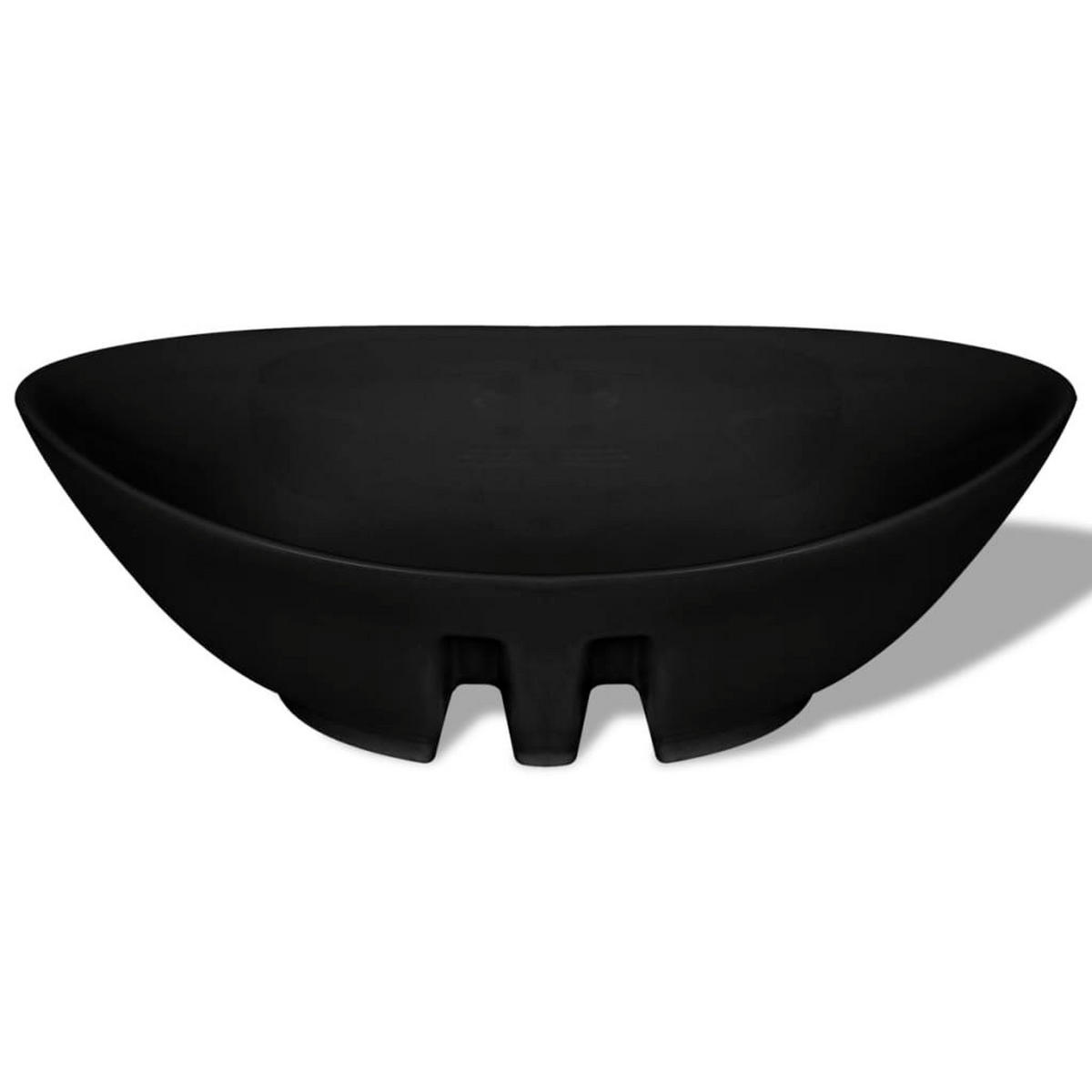 WASCHBECKEN Kouns 59/38.5/19 cm - Schwarz, Keramik (59/19/38.5cm) - Nettlife