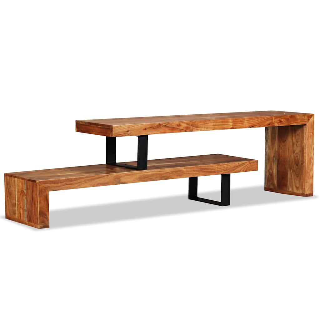 TV-SCHRANK Massivholz Akazie - Braun, Holz (30/40/115cm) - vidaXL