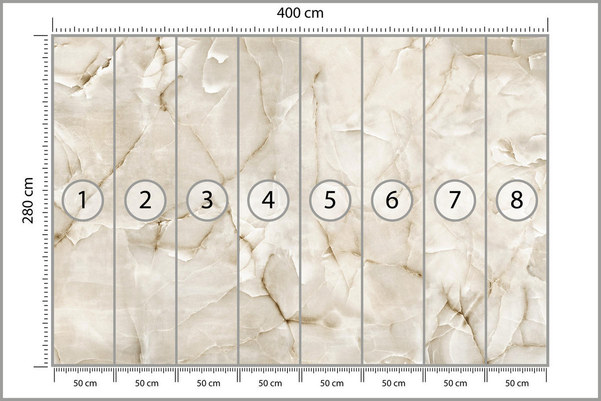FOTOTAPETE für Wohnzimmer Beige Marmor Muster Stein 400x280 - Beige, Papier (400/280cm) - Muralo