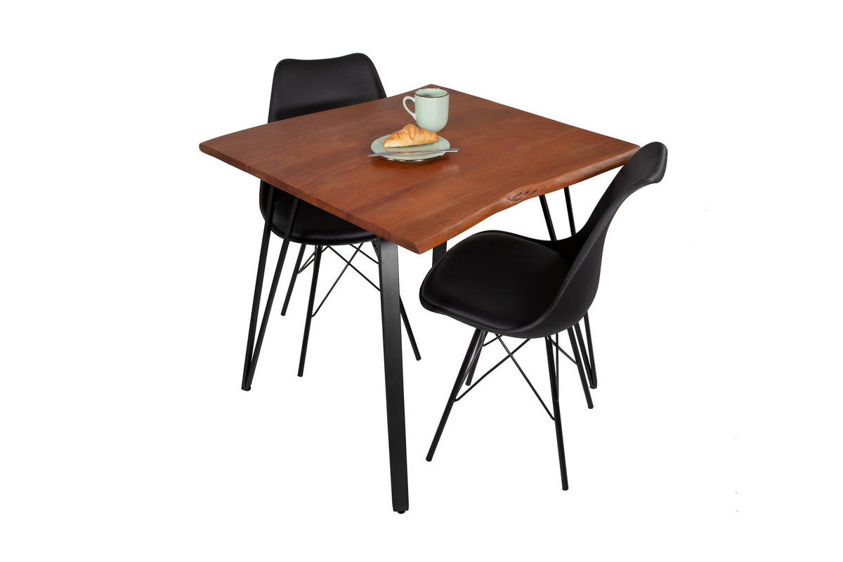 ESSTISCH CELIA - Schwarz/Braun, Holz/Metall (80/80/77cm) - SAM