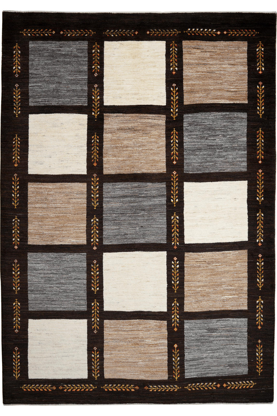 GABBEH-TEPPICH handgeknüpft Rizbaf Braun 246/173 cm Schurwolle - Braun, Textil (173/246cm) - Looma