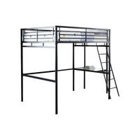 HOCHBETT mit Schreibtisch - 140 x 190 cm - Anthrazit - CASUAL II - Anthrazit, Metall - Vente-Unique