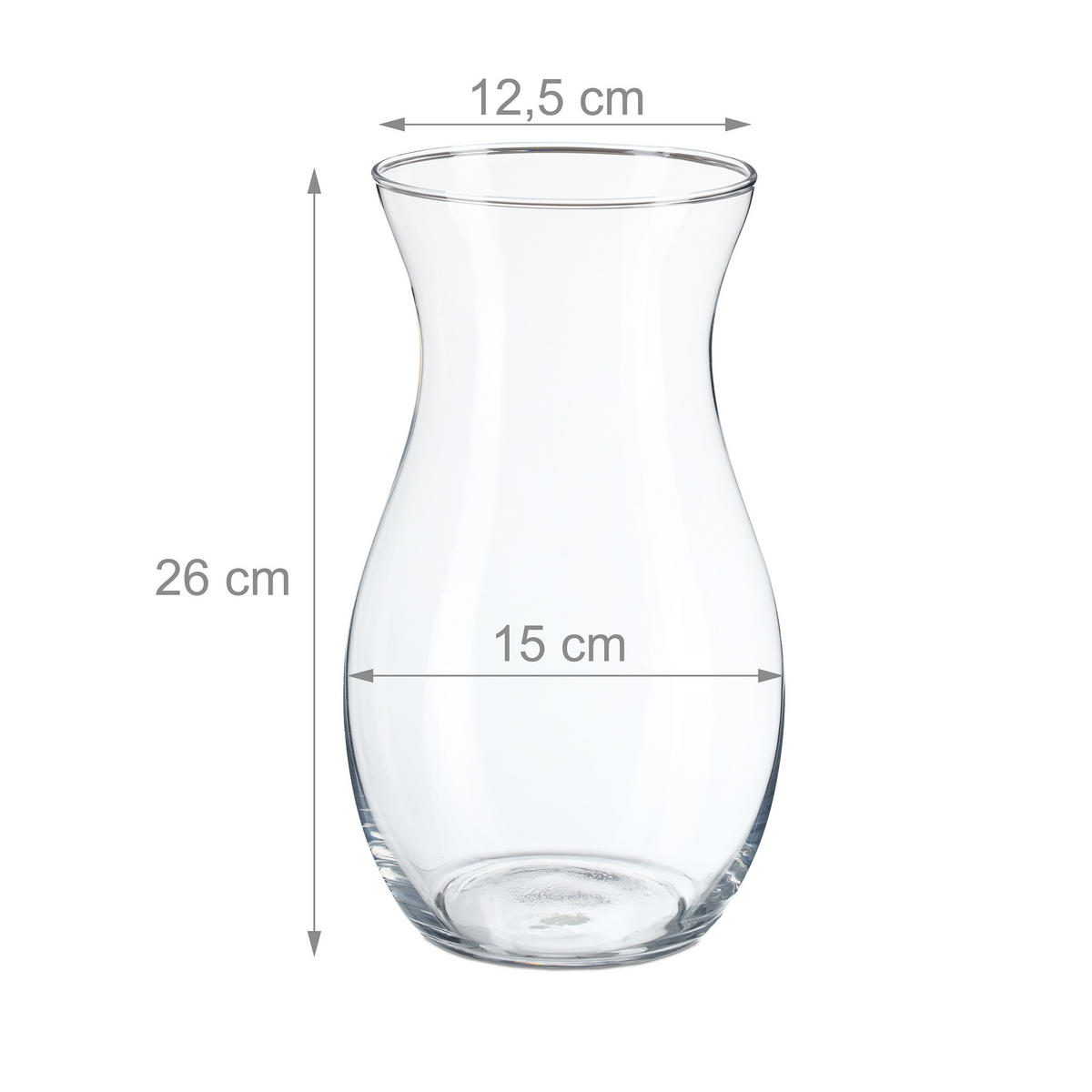 BLUMENVASE - Transparent, Glas (15/26cm) - Relaxdays