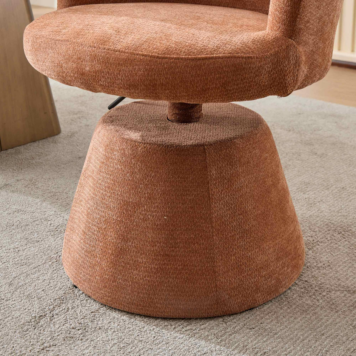 BARHOCKER Orange 1er-Set Höhenverstellbar Drehbar 360° Chenille - Orange, Textil (57.5/92.5/60cm) - PANGIVO