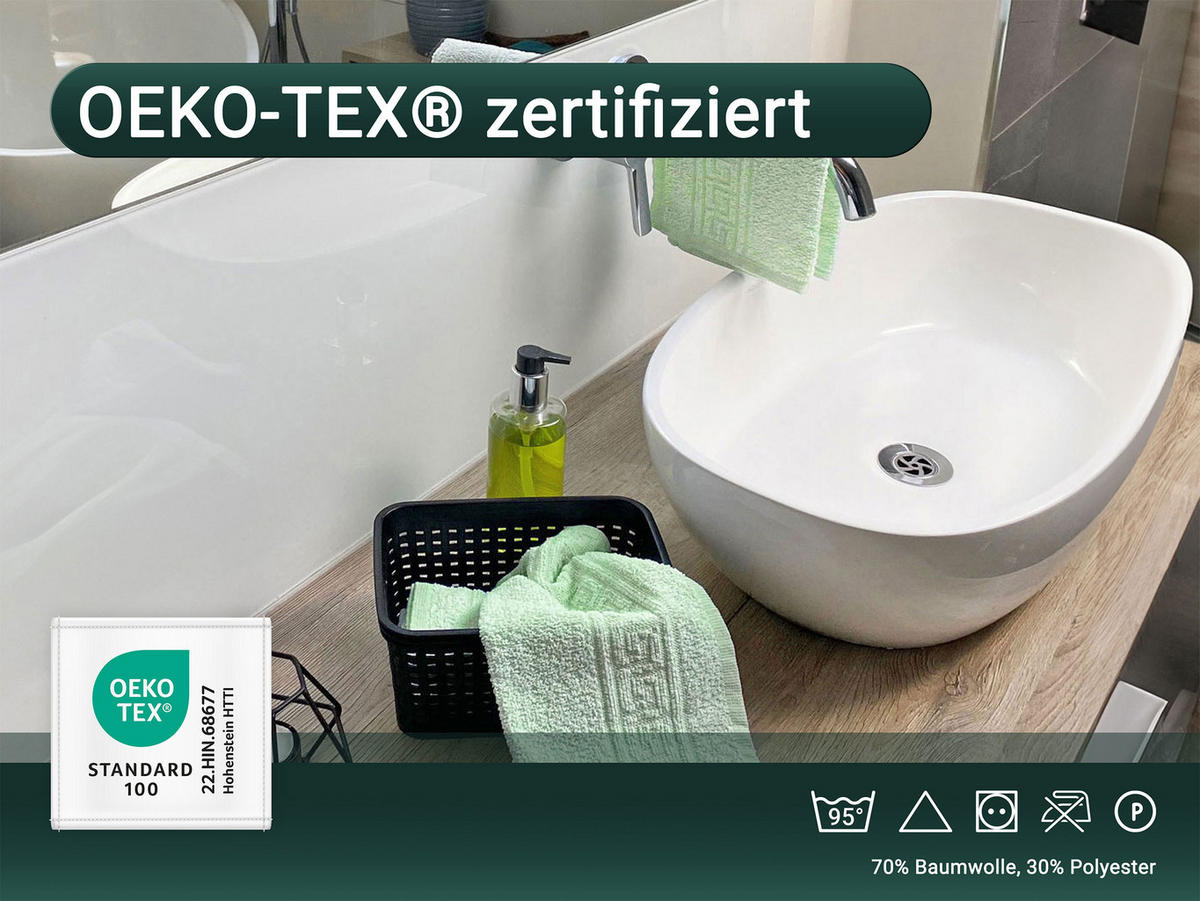 SEIFTÜCHER, 10er-Set, 30x30 cm, 70% Baumwolle, 30% Polyester - Grün, Textil (30/30cm) - Zollner
