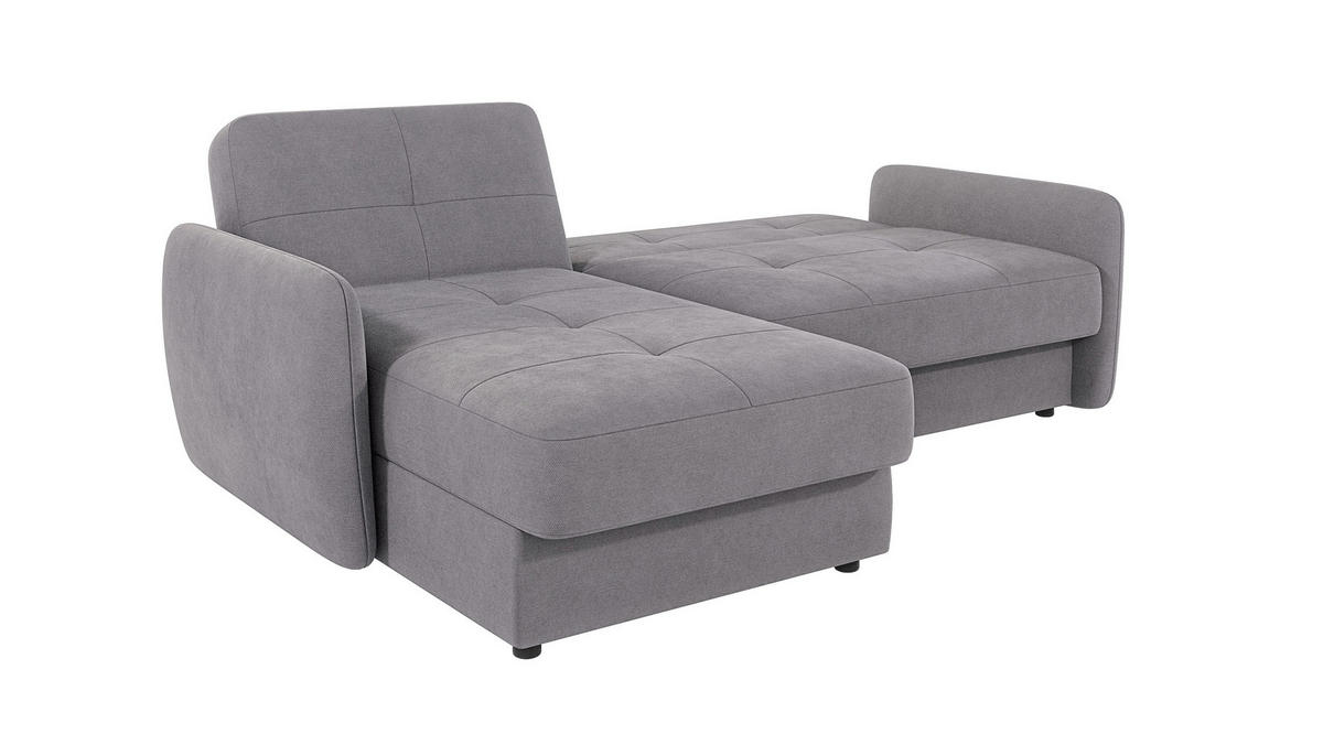 ECKSOFA Lupo Grau Mikrofaser - Schwarz/Grau, Holz/Kunststoff (232/147cm) - S-Style Möbel
