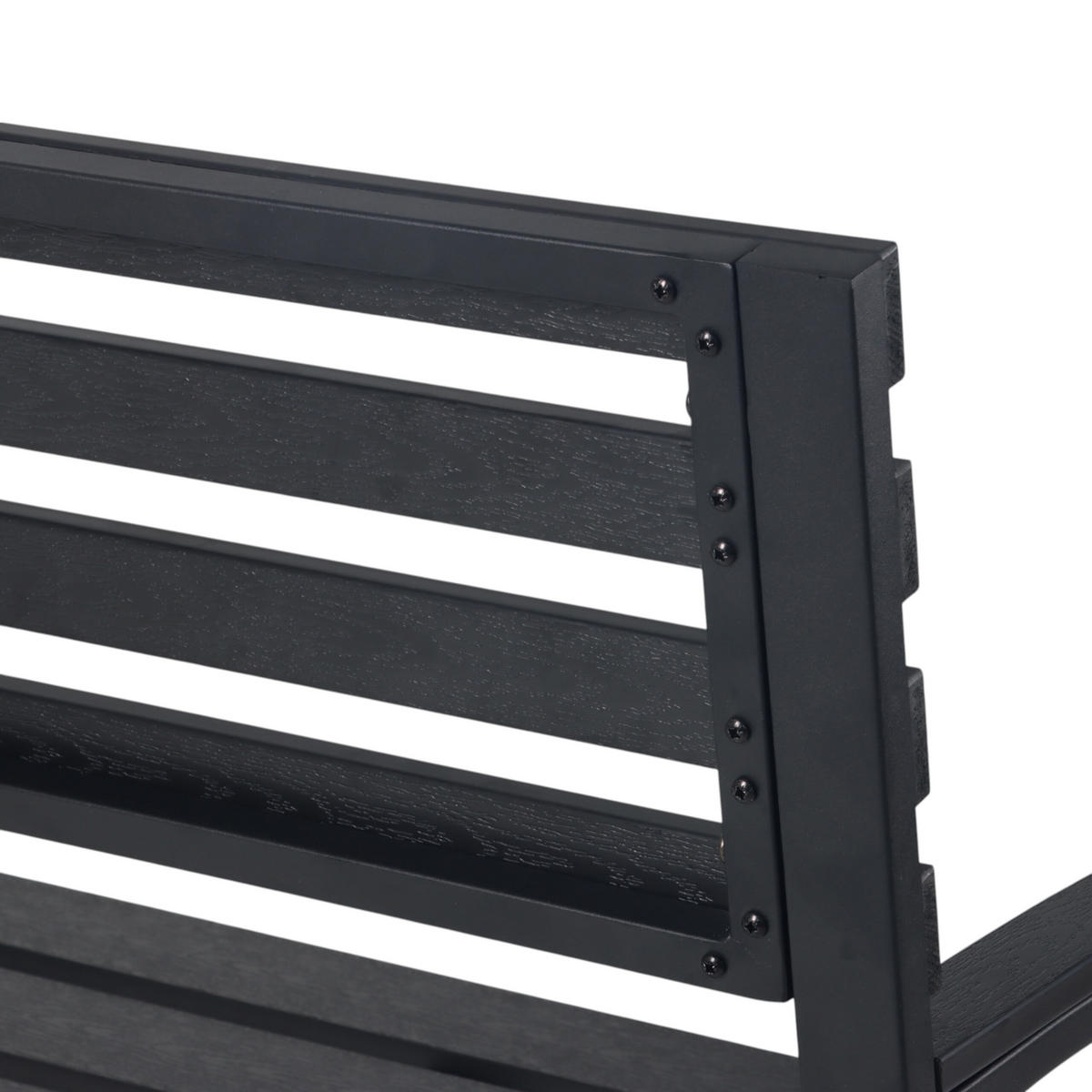 GARTENBANK - Schwarz, Kunststoff/Metall (128/88/59cm) - Relaxdays