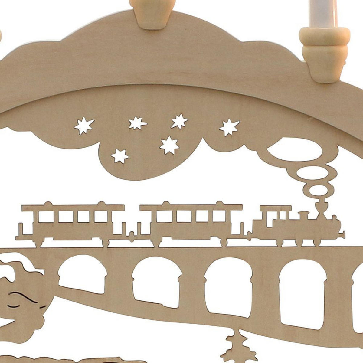 SCHWIBBOGEN Eisenbahn 10-flammig - Multicolor, Holz (0.1/1/0.1cm) - Dekoteam24