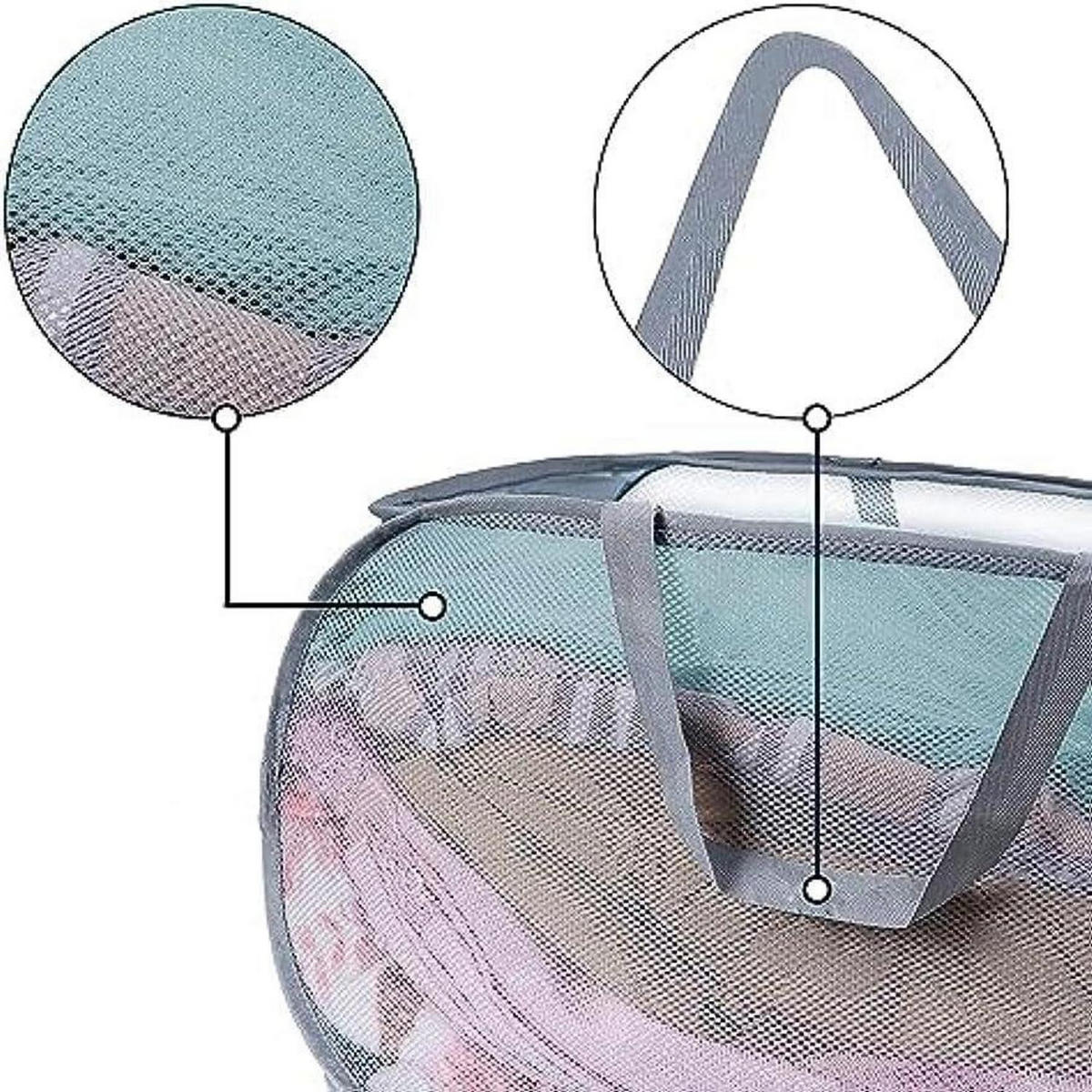 WÄSCHEKORB Pop Up 2-teiliges Set Grau 36 x 36 x 58 cm - Grau, Textil (6/2/11cm)
