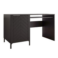 SCHREIBTISCH LORIEN 135/60/78 cm, Schwarz - Schwarz, Holzwerkstoff/Metall (60/135/78.1cm) - Idohome