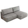 ECKSCHLAFSOFA VIVO L Hellgrau Velvet - rechts - Hellgrau/Schwarz, Kunststoff/Textil (150/223cm) - MKS