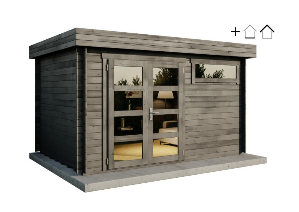 Alpholz Gartenhaus Grau 394x217x268 cm