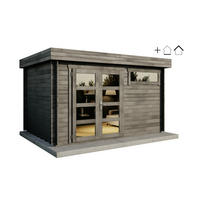 GARTENHAUS Holz Komplettset - Leandro - Grau, Holz (394/217/268cm) - Alpholz