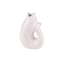 VASE Monsieur Carafon XS, Fisch-Form, Steingut, Weiß, 12.5 cm - Weiß, Keramik (12.5cm) - Gift Company