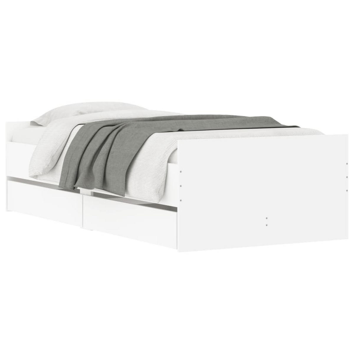 BETTGESTELL Mit Schubladen Weiss 90/200 Cm - Weiß, Holzwerkstoff (90/200cm) - vidaXL