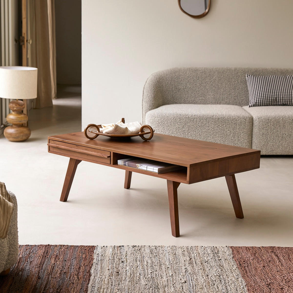 COUCHTISCH Niels Dunkelbraun aus Akazie - Dunkelbraun, Holz (60/115/40cm) - Tikamoon
