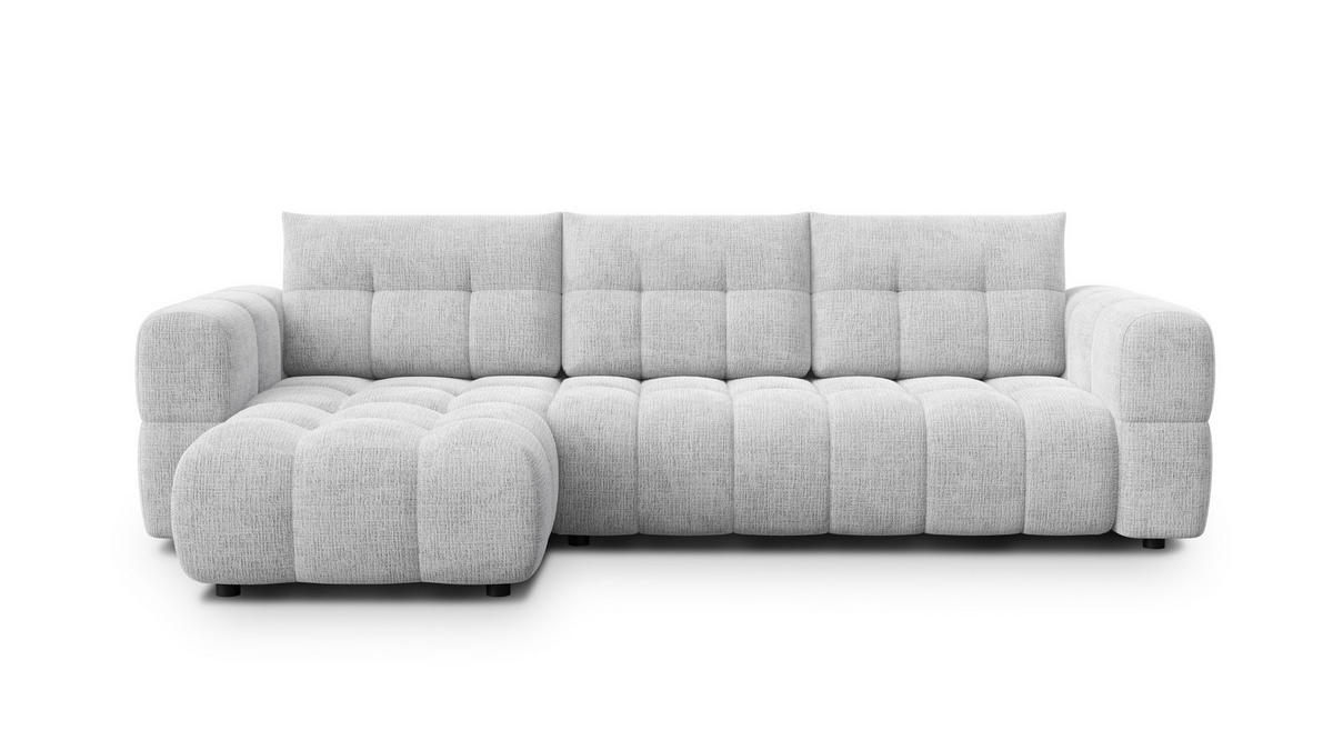 ECKSOFA CLOUDI 4-Sitzer links, hellgrau - Hellgrau/Schwarz, Holz/Textil (294/160cm) - Courtois Laville