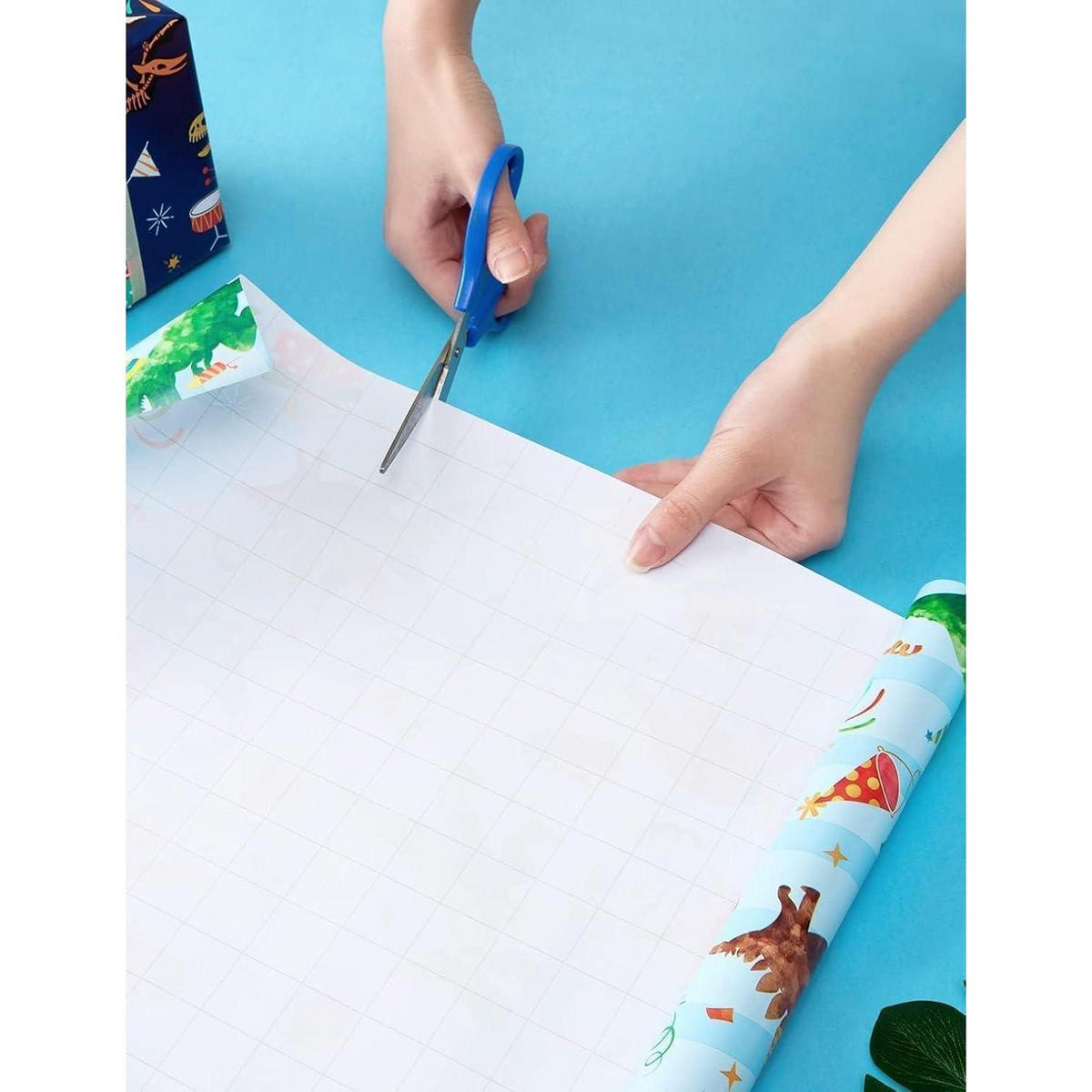 GESCHENKPAPIER 3 Rollen Set Dinosaurier Motiv 43 cm x 3 m - Multicolor, Papier (43/43/43cm)