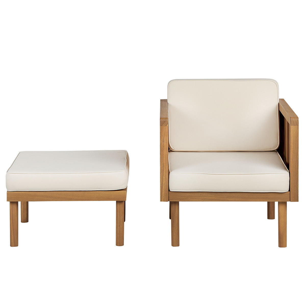 LOUNGE-SET 4-sitzer Akazienholz Hellbraun Baratti - Hellbraun, Holz - Beliani