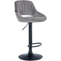 BARHOCKER Samt Dunkelgrau - Dunkelgrau/Schwarz, Textil/Metall (47/85/48cm) - CLP
