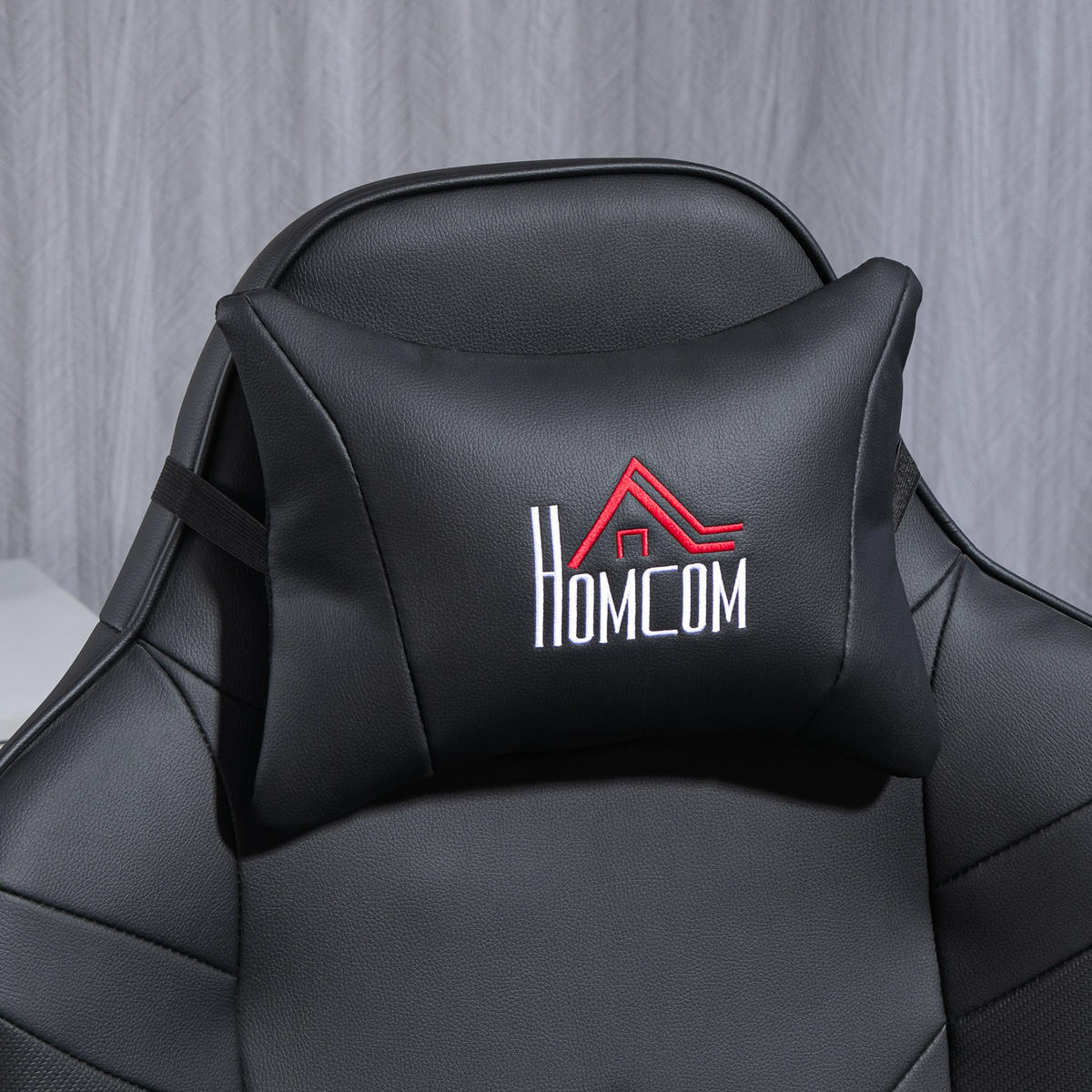 RELAXSESSEL mit Massagefunktion, Kissen, Kunstleder, Schwarz - Schwarz, Leder (82.5/111.5/79.5cm) - HOMCOM