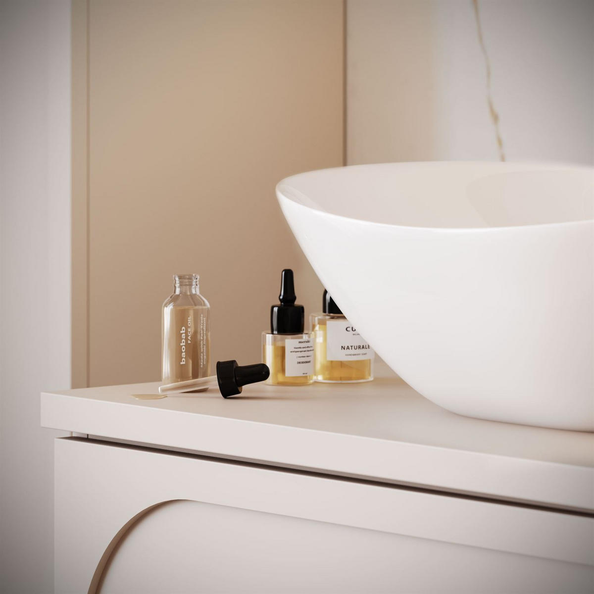 BADMÖBEL-SET IVORY II - Beige, Holzwerkstoff (120/57/46cm) - Lookway