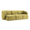 3-SITZER SOFA Chenille Stoff Grün - Limette/Schwarz, Holzwerkstoff/Kunststoff (244/75/94cm) - Makamii