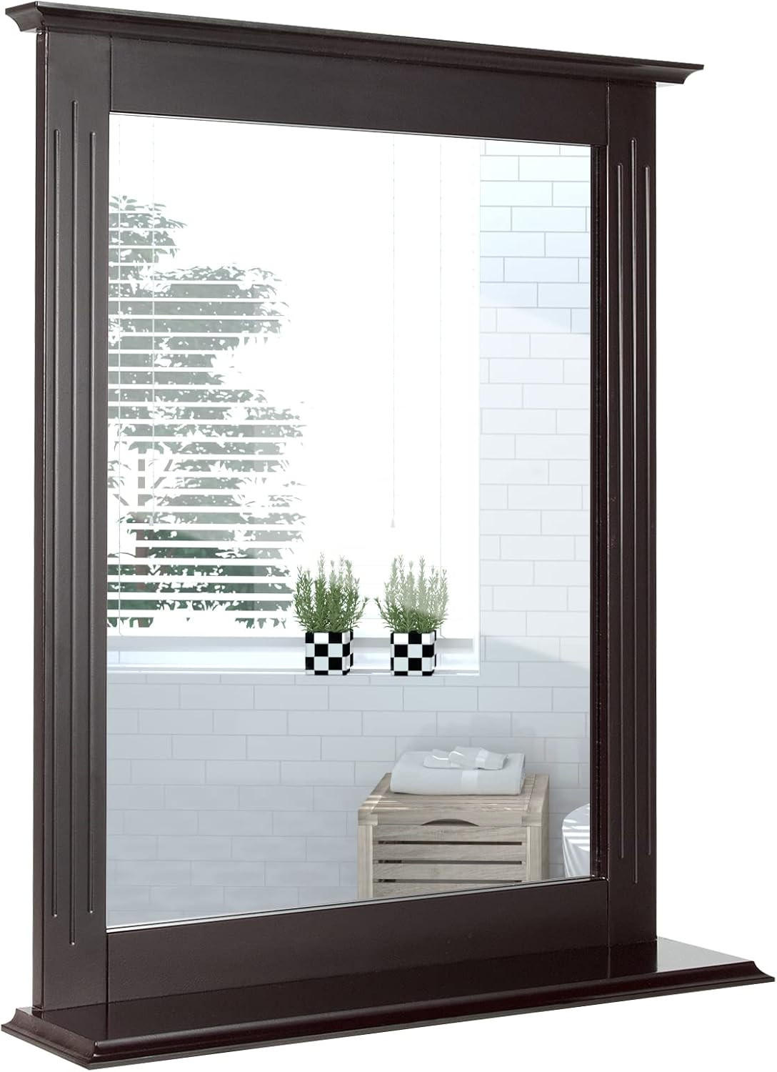 BADEZIMMERSPIEGEL Braun - Braun, Holz (12/69/57cm) - COSTWAY