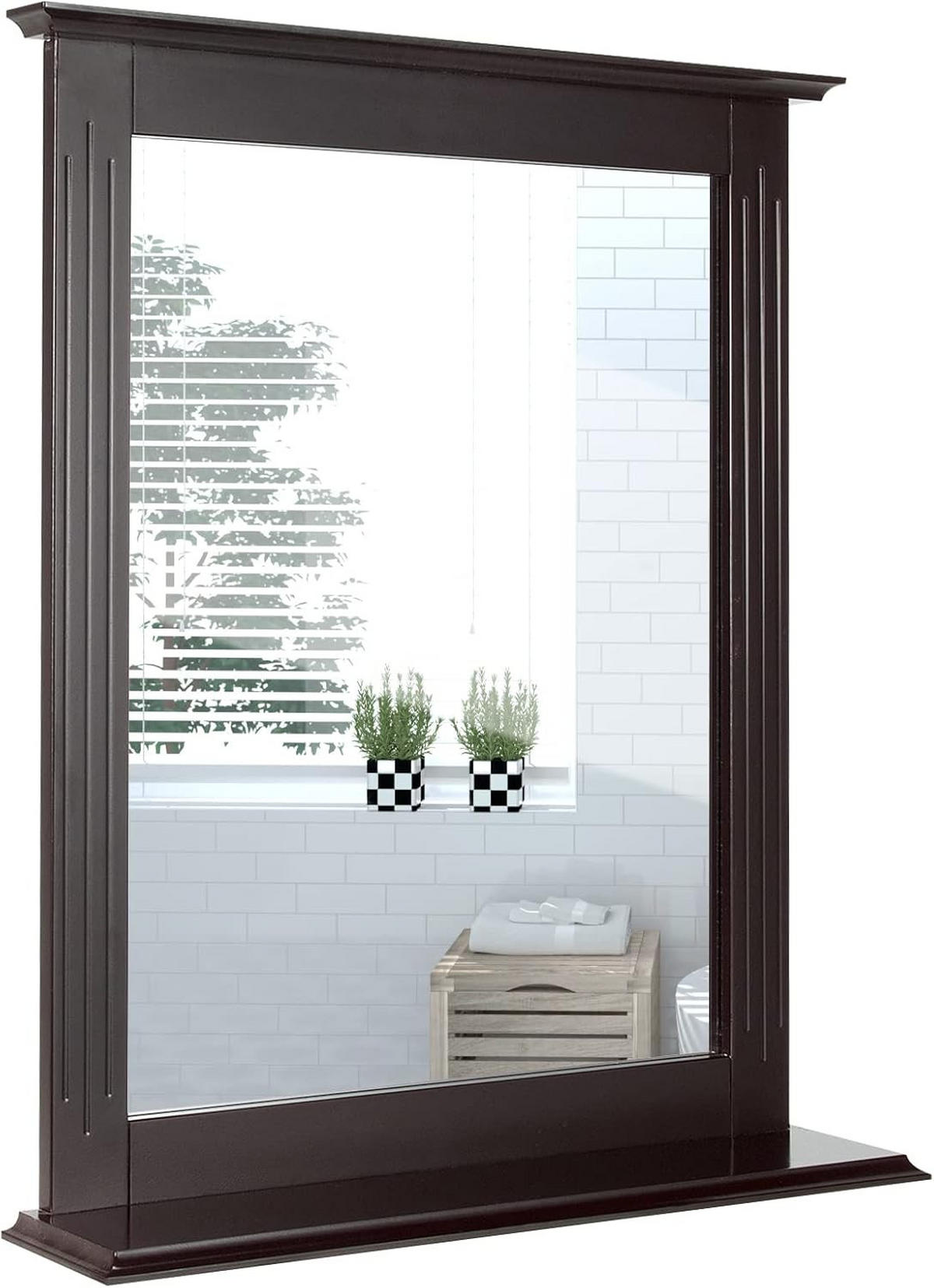 BADEZIMMERSPIEGEL Braun - Braun, Holz (12/69/57cm) - COSTWAY