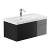 BADMÖBEL WANGEROOGE BIG S - Farbe: Schwarz, Größe: S - Schwarz, Holz/Keramik (33/41/80cm) - Home Deluxe