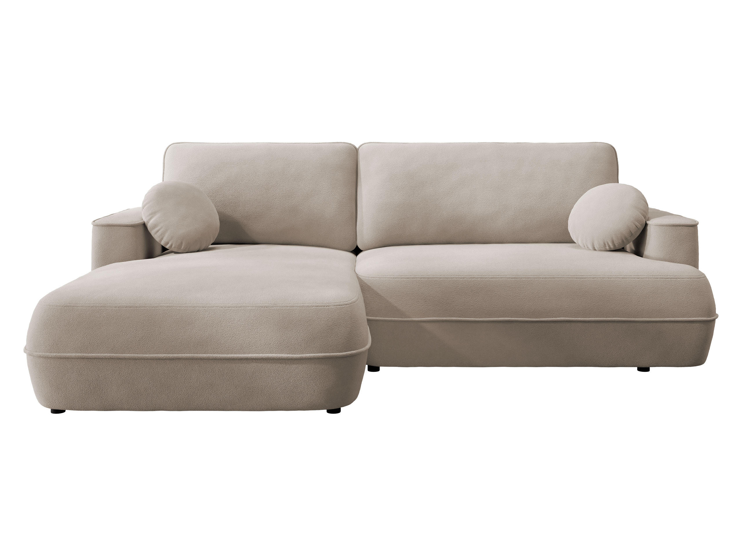 ECKSOFA Fuego L, Seite: Links - Creme/Schwarz, Holz/Kunststoff (260/168cm) - MIRJAN24
