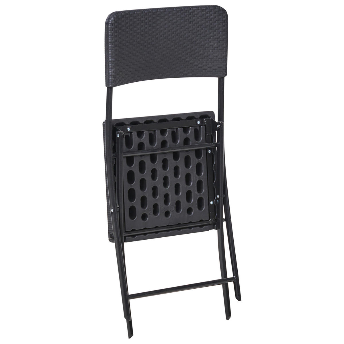 BISTRO-SET klappbar Schwarz Trappeto - Schwarz, Kunststoff - Beliani