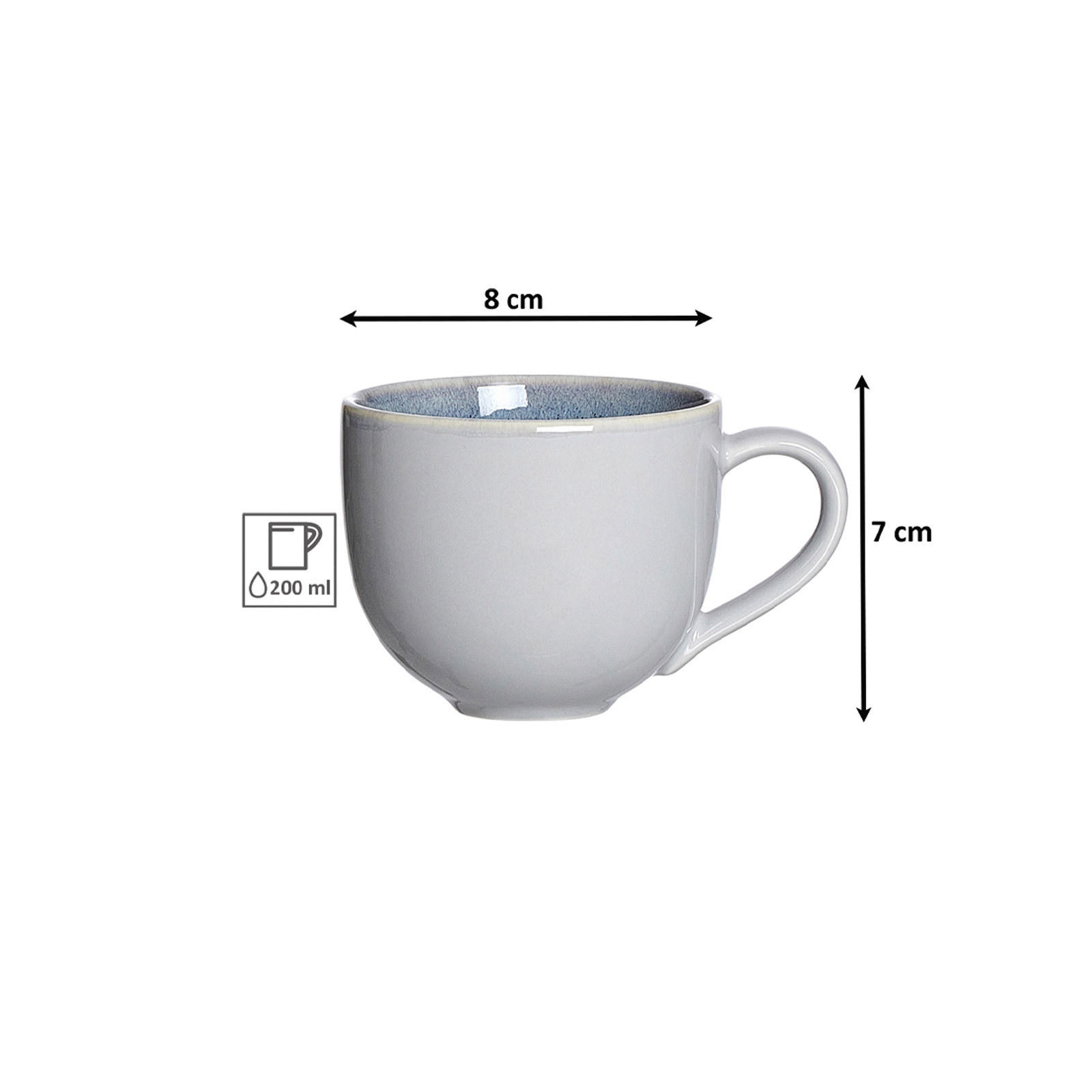 KAFFEETASSEN Skagen Stone grau 220 ml 6er Set - Grau, Keramik (0.22L) - Ritzenhoff Breker